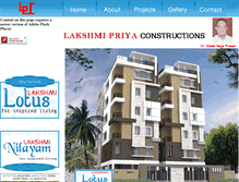 Tablet Screenshot of lakshmipriyaconstructions.com